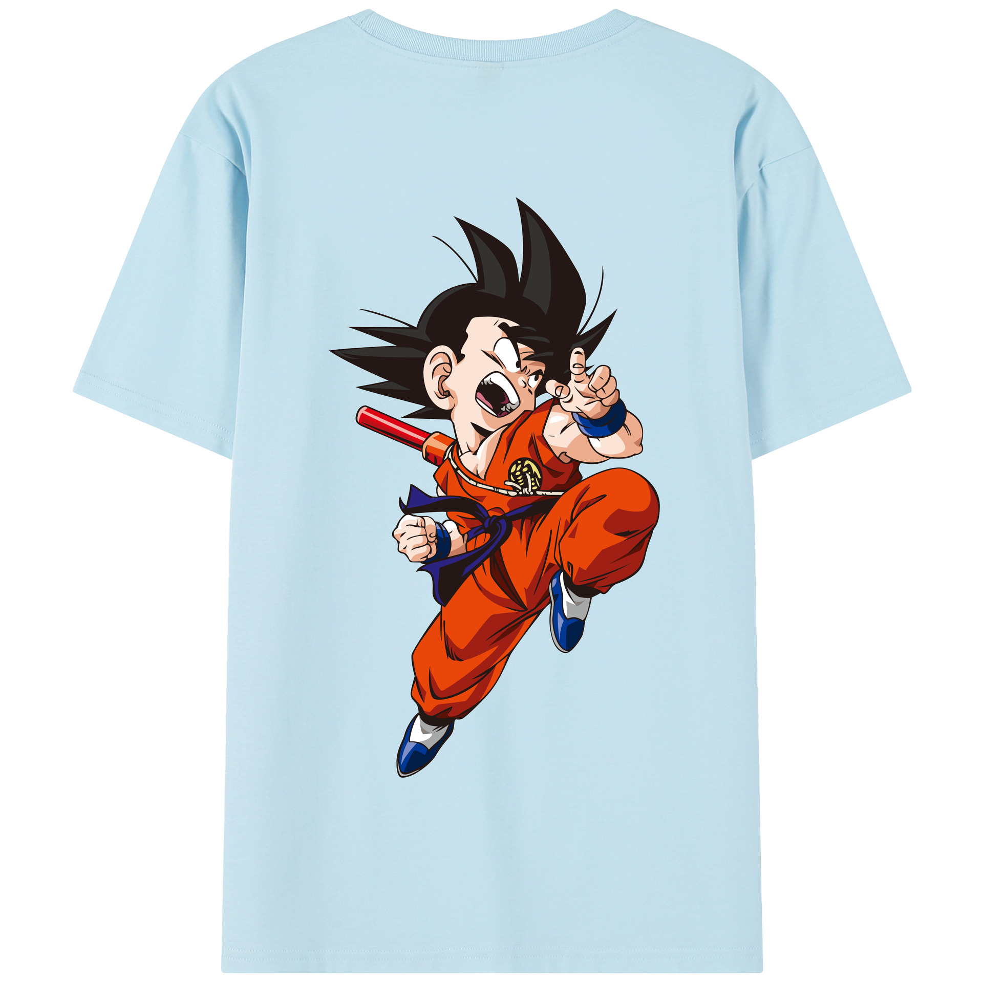 （画像用） ドラゴンボール 孫悟空（そん ごくう）Son Goku カカロット DRAGON BALL Kakarotto 綿100％半袖Tシャツ（背面プリント）